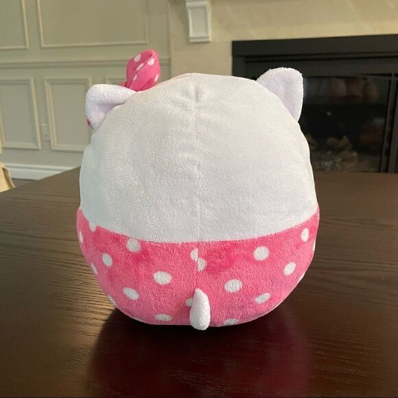 Ty Hello Kitty Round Ball Plush White Pink Bow Polka Dot Stuffed Animal Kids Toy - Picture 2 of 2